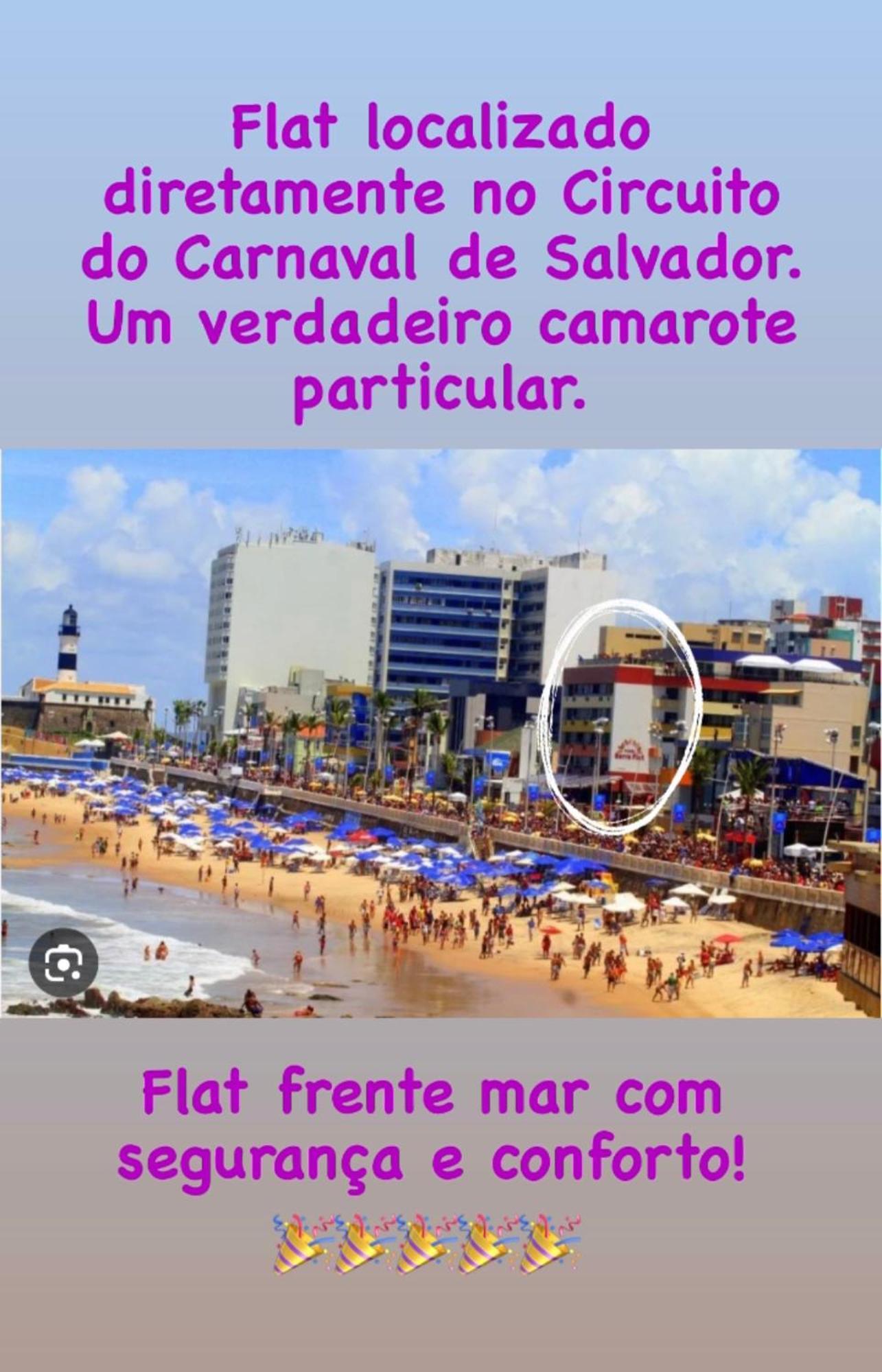 Farol Barra Flat. Vista Mar No Circuito Do Carnaval . Em Frente A Praia.