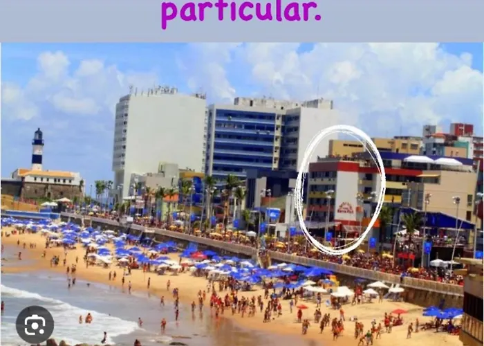 Farol Barra Flat. Vista Mar No Circuito Do Carnaval . Em Frente A Praia.